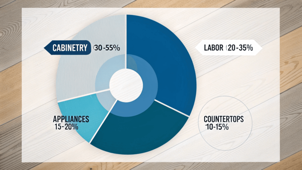 Infographic showing cost breakdown percentages]