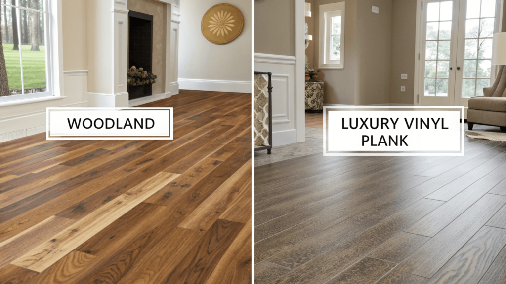 A side-by-side comparison of different flooring options