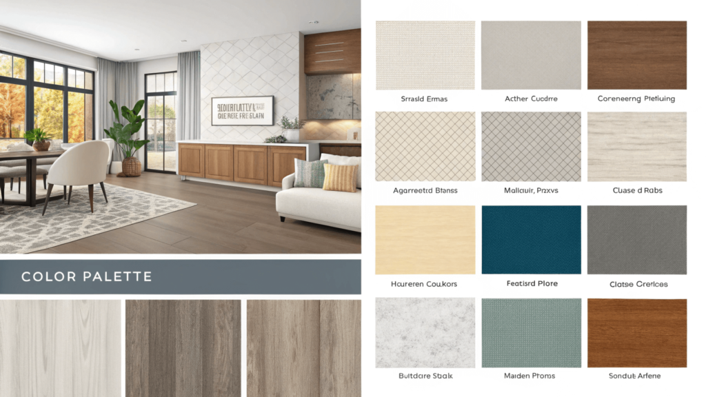  Color palette and texture examples for multi-functional spaces