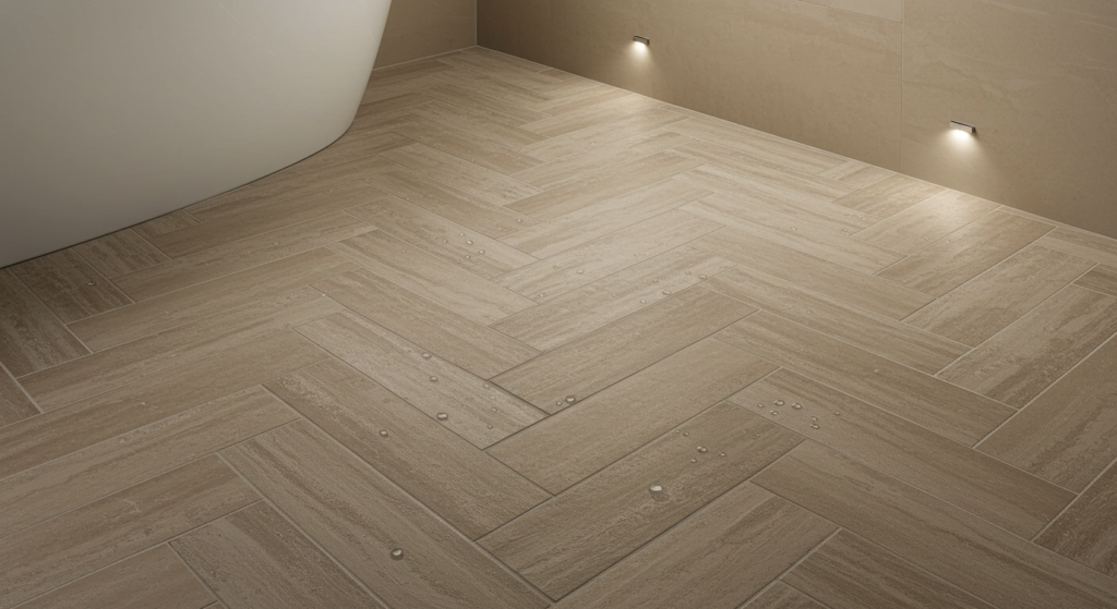 Bathroom flooring solution: waterproof and slip-resistant sheet vinyl