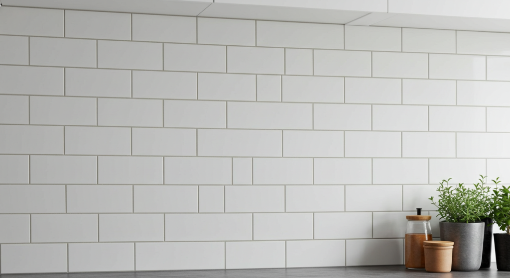 A classic subway tile backsplash with a clean look.