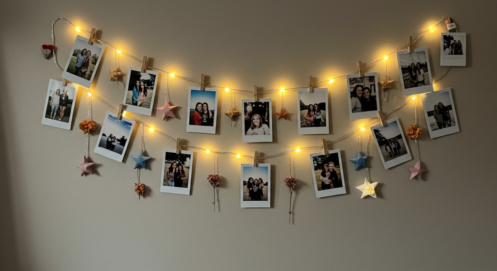 Photo Display with Fairy Lights